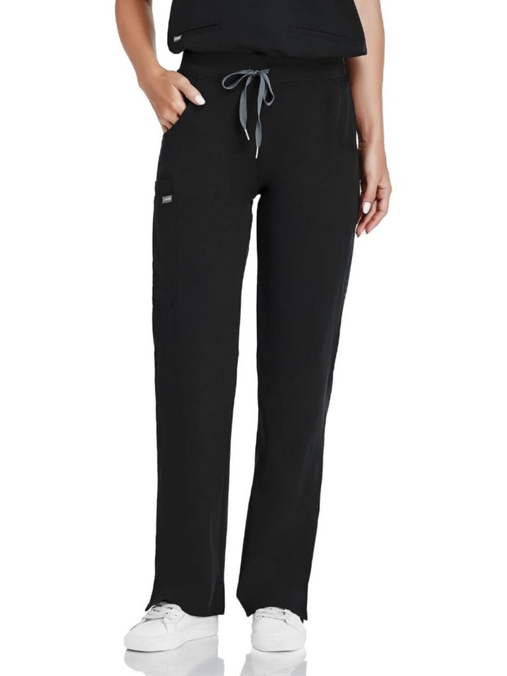 Women's Classic Fit Scrub Pants with Knit Yoga Waistband, Straight Leg Style
